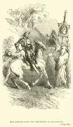 Don Quijote detiene la procesión de los disciplinantes
